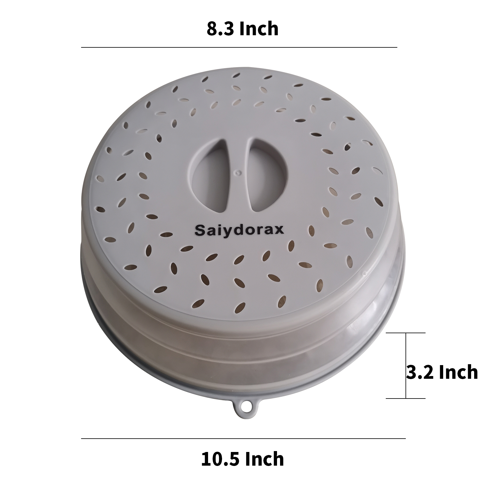 Saiydorax Upgraded Microwave Splatter Cover,  Collapsible Microwave Lid,  Plate Cover with Hook Hole, Vegetable Fruit Colander Multi-function Kitchen Gadget, BPA Free, Dishwasher Safe,10.5 inches thumbnail - 2